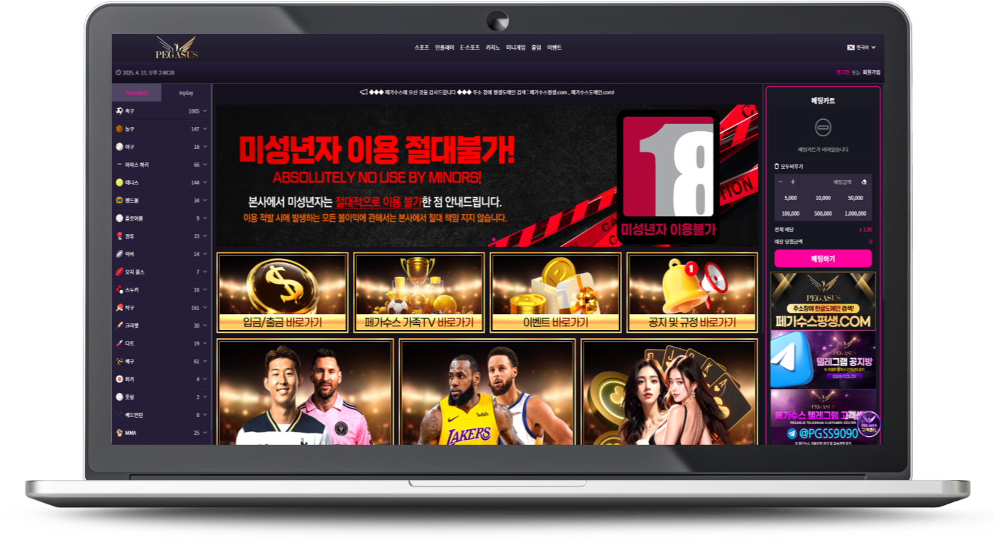 페가수스토토 사이트 화면